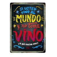Genérico - Cartel Quincho Metálico Vino 30X20 Cm