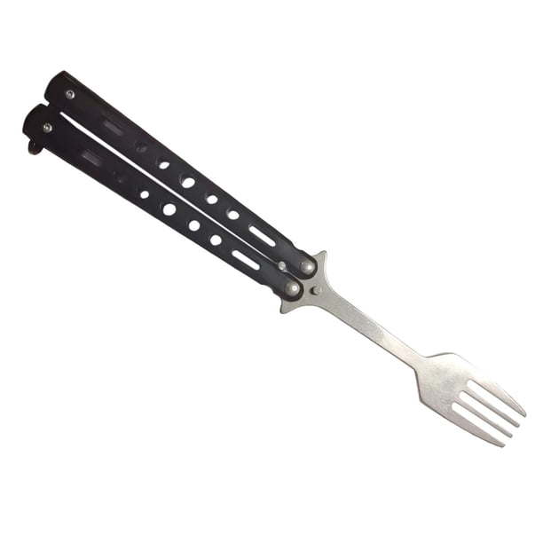 Cuchara de mariposa, tenedor de mariposa de Metal, utensilio de cocina plegable portátil para senderismo, cocina, viaje, Picnic, vajilla al aire libre