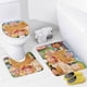 thumbnail image 4 of Recreo-theme 4-Piece Shower Curtain Set with Rugs, Waterproof Bathroom Decor Set Includes Bath Mat, U-Shaped Rug, Toilet Lid Cover and Curtain with Hooks, 4 of 6