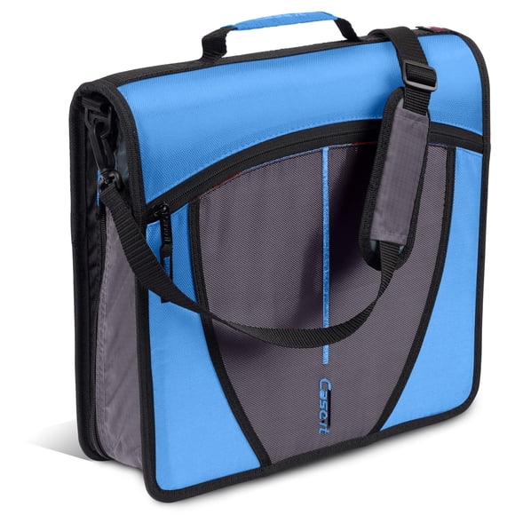 Carpeta con cremallera Case-it Mighty Zip Tab con 3 anillas y pestañas de 5 colores