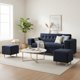 thumbnail image 1 of Sofa Dos Cuerpos Mas Pouf En Felpa Negra, 1 of 3