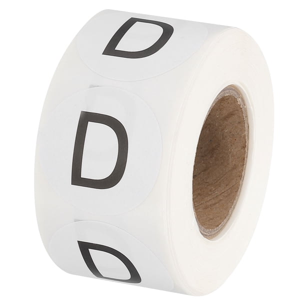 Uxcell Etiquetas de Inventario de Letras D 1 pulgada Pegatinas de Letras Mayúsculas Etiquetas Redondas Autoadhesivas 1 Rollo Total 500 Piezas