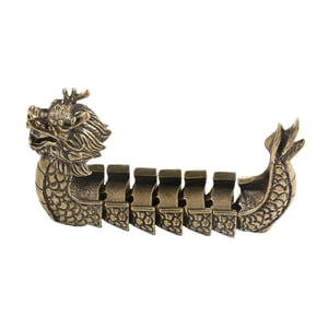 Magideal - Adorno De Barco Dragón De Latón, Estatua De Barco Dragón, Colección De Adornos De Escritorio, Hecho A Mano, Creativo Para Cafetería, Sala De Estar Y G 117 Cm X 7 Cm