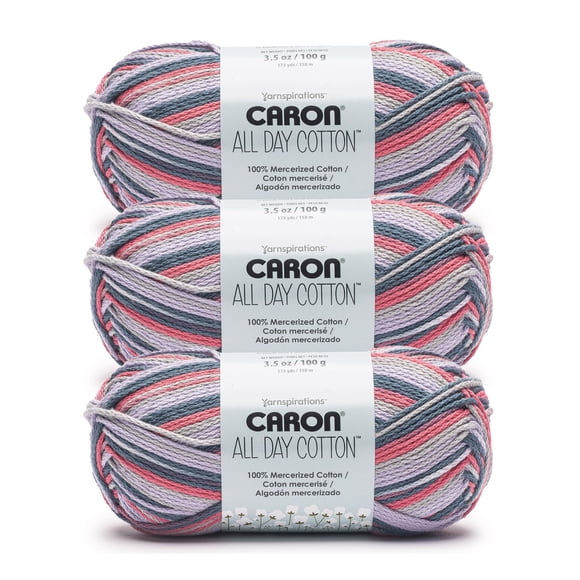 Hilo Caron All Day Cotton Paquete de 3 de Algodón Mercerizado de 100 g