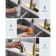 thumbnail image 3 of Grifo de cocina FORIOUS Gold con pulverizador desplegable de acero inoxidable, 3 of 6