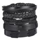 thumbnail image 1 of Pulsera de cuero estilo retro pulsera brazalete ajustable 5pcs negro, 1 of 5
