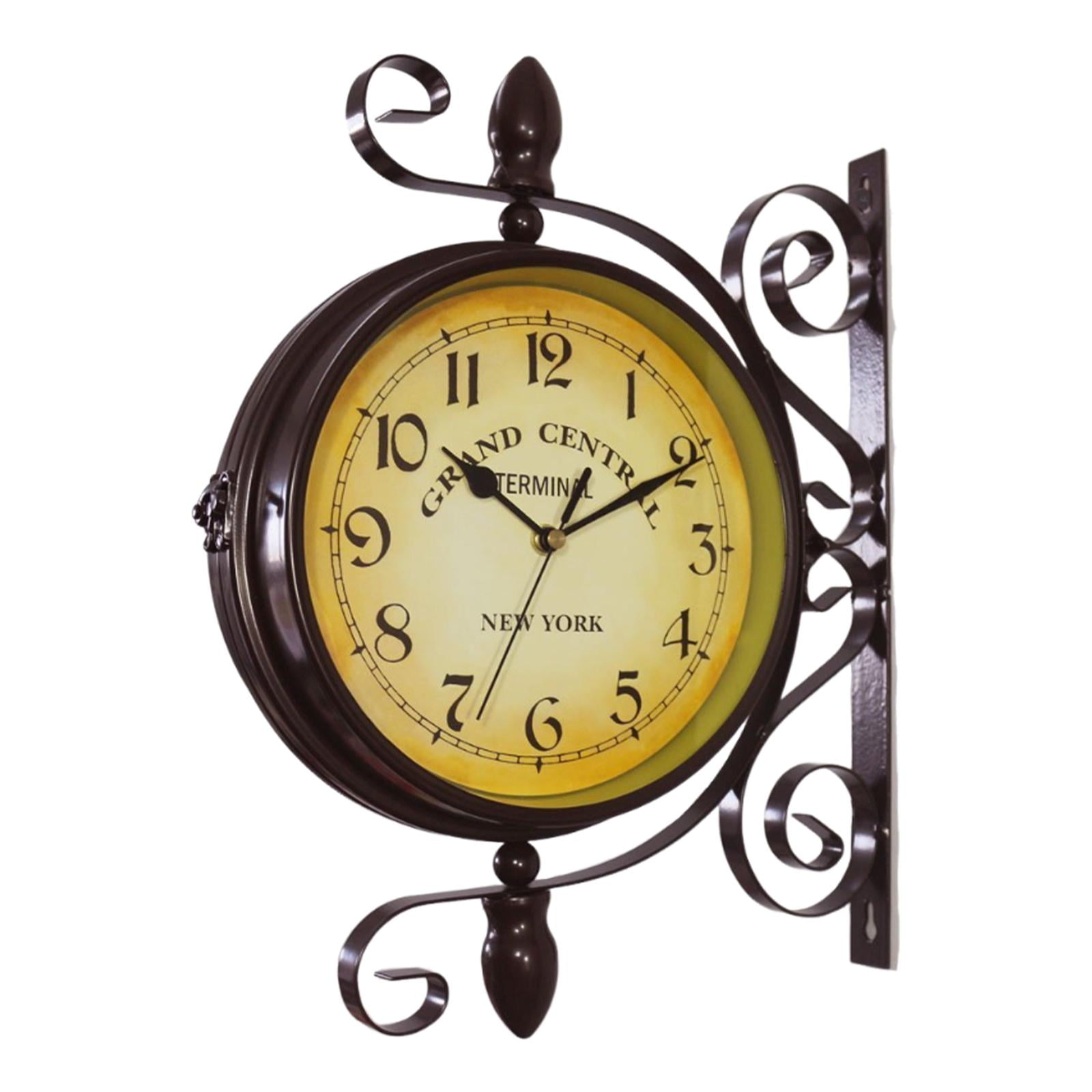 Bothyi - Reloj De Pared Redondo De Doble Cara, Decorativo, Para Dormitorio, Sala De Estar, Hotel.