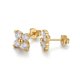 thumbnail image 2 of Aros flor de cristal para mujer en baño de oro, 2 of 3