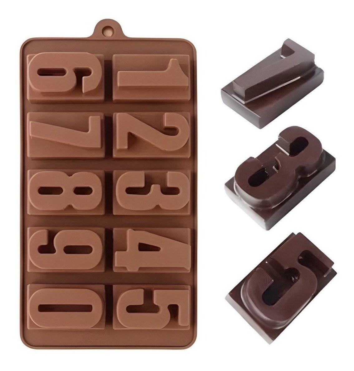 Genérico - Moldes Chocolate Moldes De Silicona Numeros 0 Al 9