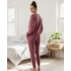 thumbnail image 5 of Pijama Franela Mujer Estampado Flor de Loto Burdeo terracota L, 5 of 8