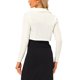 thumbnail image 3 of INSPIRE CHIC Chaqueta Abierta de Manga Larga con Cuello de Solapa Abierta Recortada de Terciopelo para Mujer 2XL Blanco, 3 of 6