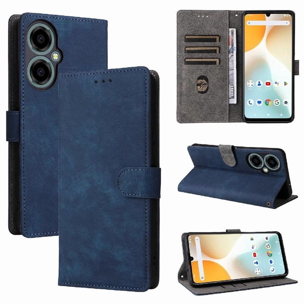 Funda Billetera para BLU G64 con Soporte - Cartera de Cuero con Ranuras Azul
