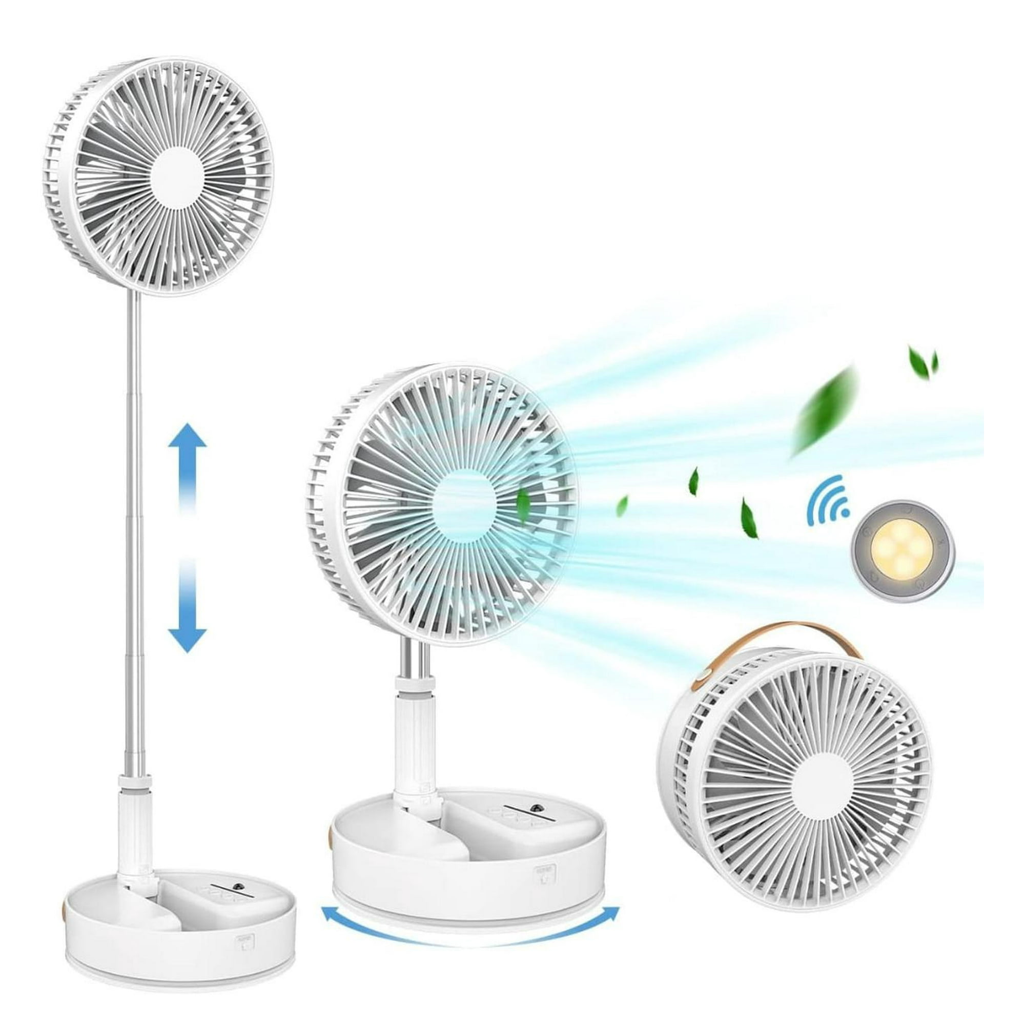 Genérico - Ventilador Portátil Recargable Usb Altura Ajustable Blanco