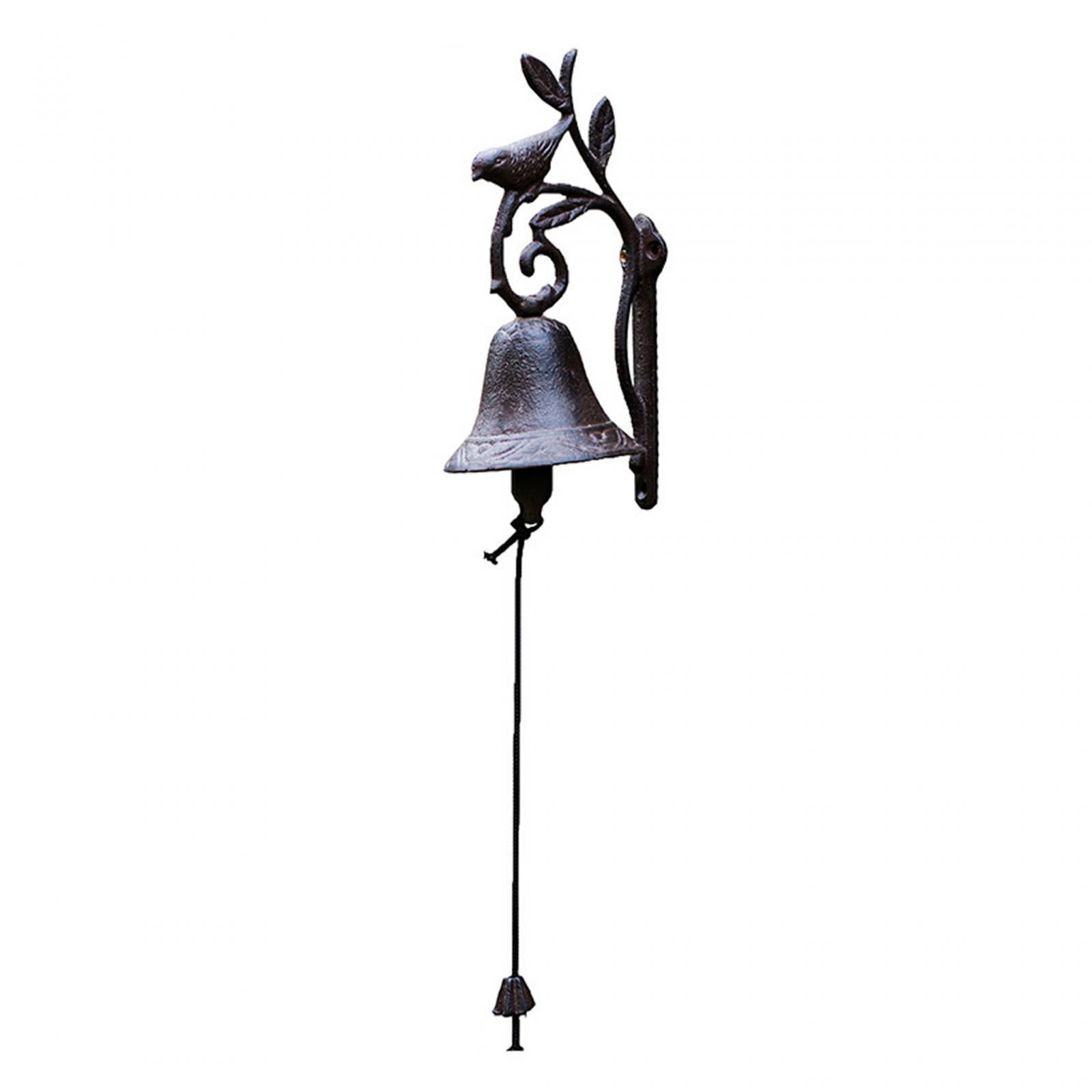 Magideal - Timbre De Hierro Fundido, Campana De Cena De Hierro Fundido, Campana De Metal Exterior, Pájaro De Entrada Decorativo Rústico De Estilo Vintage Para De