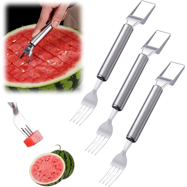 Mejora 2026 cortador fruta acero inoxidable 2 en 1 sandía tenedor hogar cocina