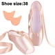 thumbnail image 1 of Zapatillas de ballet de punta para niñas y mujeres, con cinta y almohadillas para los dedos., 1 of 8