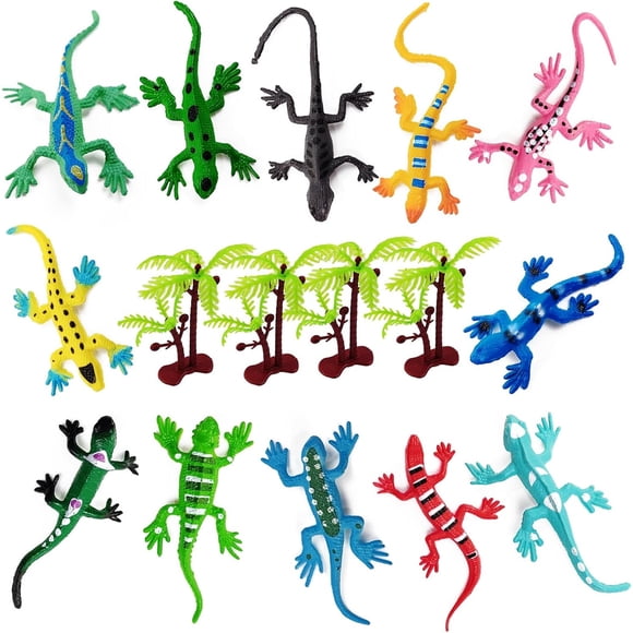 Set de Juguetes de Lagartos Plásticos TIHOOD 24 PCS Mini 6-8 cm