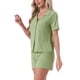thumbnail image 4 of INSPIRE CHIC Pijamas para Mujer Camisón con Botones Manga Corta con Shorts Conjunto de Ropa Casual para Estar en Casa XL Verde, 4 of 6