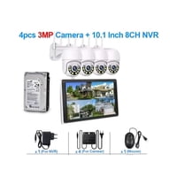 Artihogar - Kit 4 Camaras Seguridad Inalambricas 3 Mp Audio Con Pantalla Lcd + Disco 1 Tera