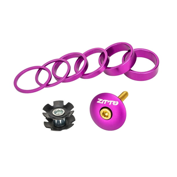 Espaciadores de Auriculares para Bicicleta, Espaciadores de Vástago, Ligeros, Portátiles, Arandelas, Piezas de Reparación, Aleación de Aluminio, Herra Púrpura