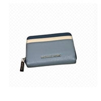 Billetera Michael Kors Jet Set Travel Signature Mediana Con Cremallera Alrededor Azul Pálido Multicolor