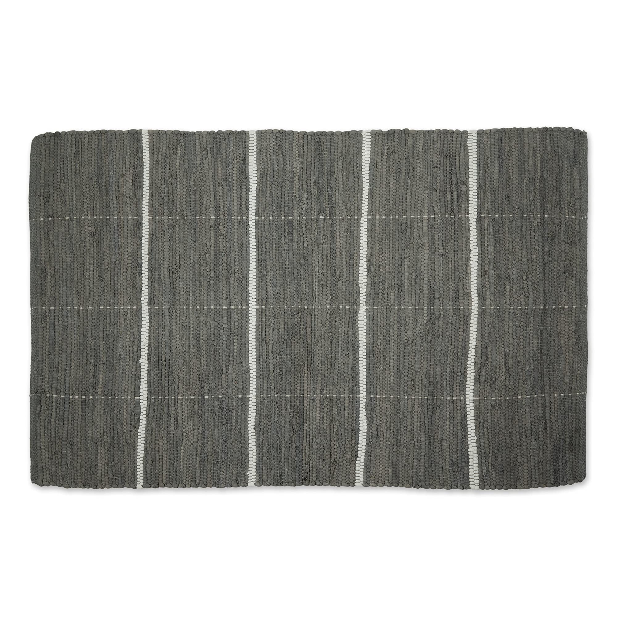 Alfombra Dii Modern Farmhouse De Algodón Chindi, 26 X 40 Cm, Gris Y Crema