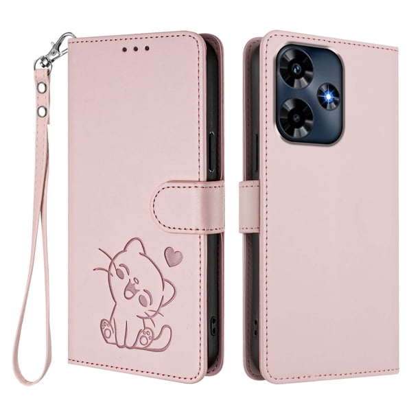 Funda Volteable tipo Billetera con Correa para Infinix Hot 30 4G, Rosa