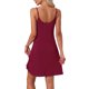 thumbnail image 3 of INSPIRE CHIC Camisón sin mangas de modal suave para mujer con escote en V y tirantes ajustables M Rojo Vino, 3 of 6