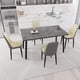 thumbnail image 3 of 55.12-70.87" expandable rectangular dining table that can accommodate 4-6 people, equipped with 4 PU fabric thick padded dining chairs , kitchen table and chairs, with black metal legs, 3 of 3