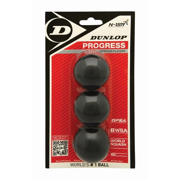 Pelotas de squash Dunlop Sports Progress – Pack de 3