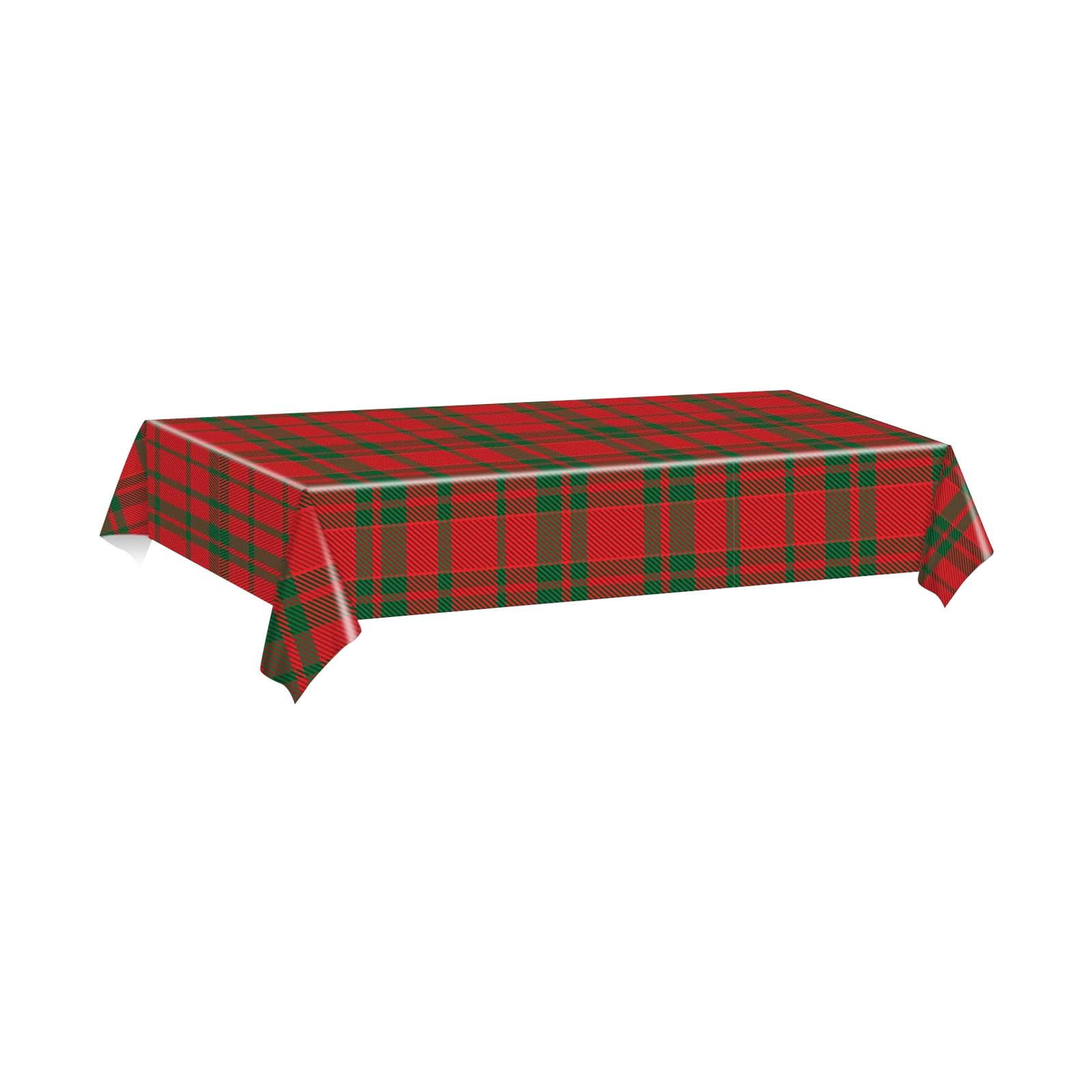 Bothyi - Mantel Desechable Navideño Impermeable Para Mesa Rectangular, Protector De Mesa A Cuadros Grande, 1 Unidad