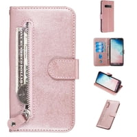 Gangxun - Funda Con Cremallera Para Samsung Galaxy S10 Plus, Carcasa Cartera De Cuero Pu Con Soporte Y Tarjetero