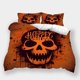 thumbnail image 1 of Halloween Style Skull Pumpkin Print Quilt Duvet Cover Set Bedclothes Double3-Piece Bedding Set, 1 of 5
