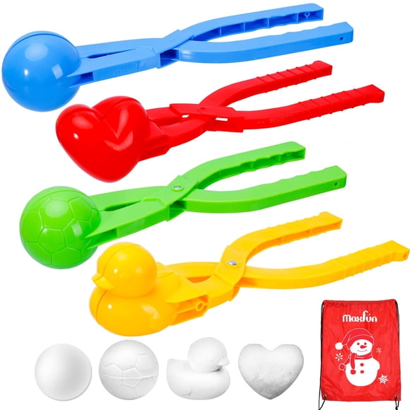 Snowball Maker Max Fun, paquete de 4, con bolsa con cordón para niños