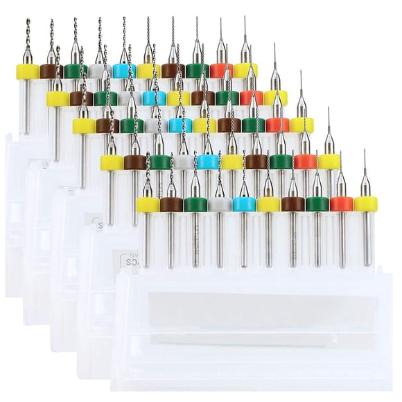 Juego de brocas para PCB WayInTop en espiral, carburo, 0,3-1,2 mm