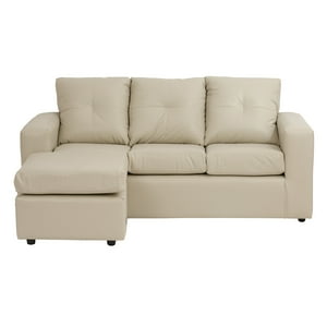 Muebles América - Seccional Emilia Cuero Sintetico Beige