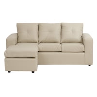 Muebles América - Seccional Emilia Cuero Sintetico Beige