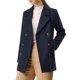 thumbnail image 5 of Abrigos de Invierno para Mujer INSPIRE CHIC, Manga Larga, Solapa, Hasta el Muslo, Abrigo Exterior, Doble Botonadura, Abrigo de Guisante, Talla S, Azul Marino Oscuro, 5 of 8