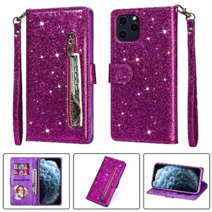 Foxdock - Funda Para Elegante Funda Iphone 12 Pro/Iphone 12 Glitter Con Cremallera-Ideal Para El Uso Diario