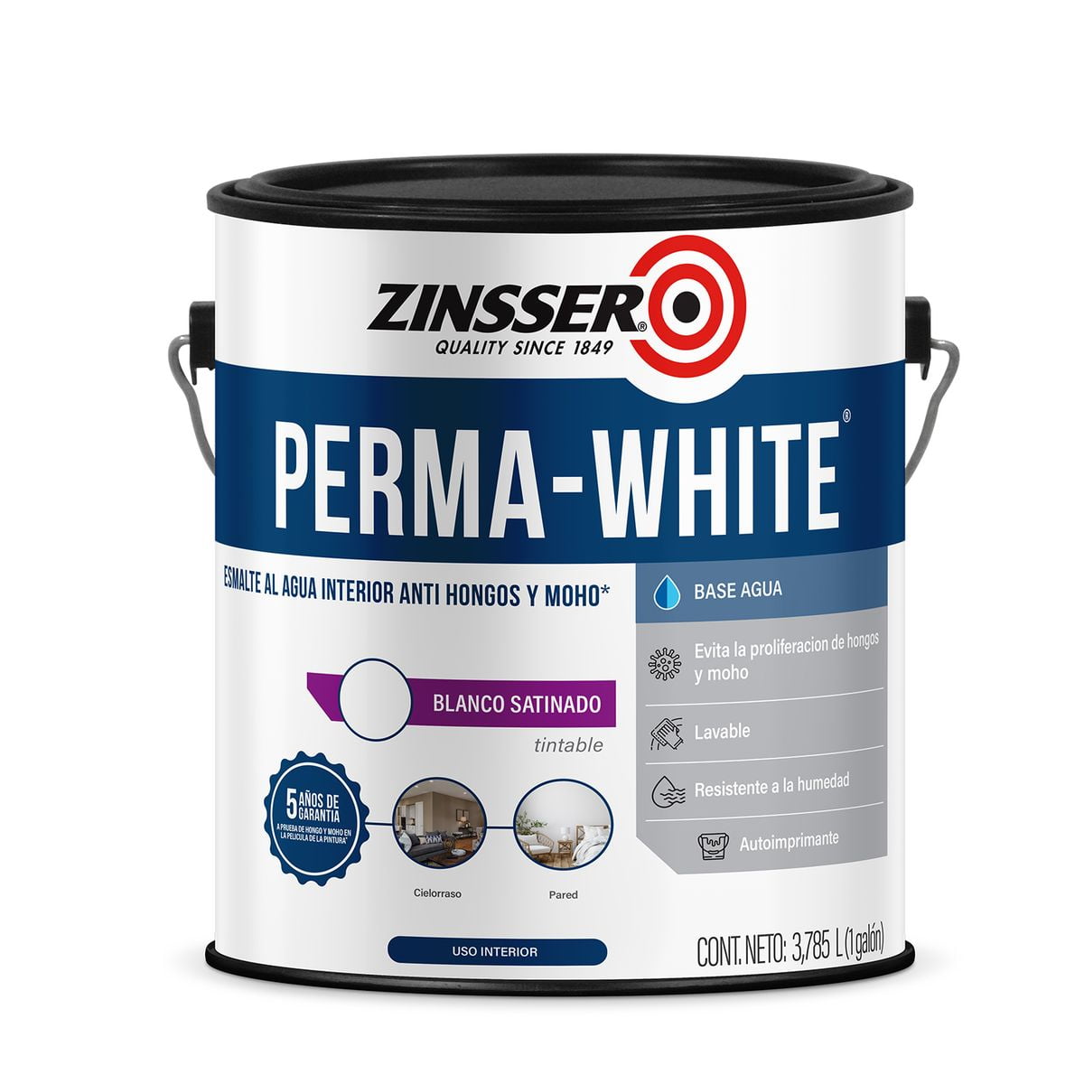 Zinsser - Pintura Interior Blanco Satinado 3,785 L