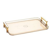 Magideal - Plato De Aperitivos Bandeja Para Servir Base Antideslizante Plato De Fruta Hogar Moderno Decorativo Bandeja De Tocador Multipropósito Rectangular Para L Marrón