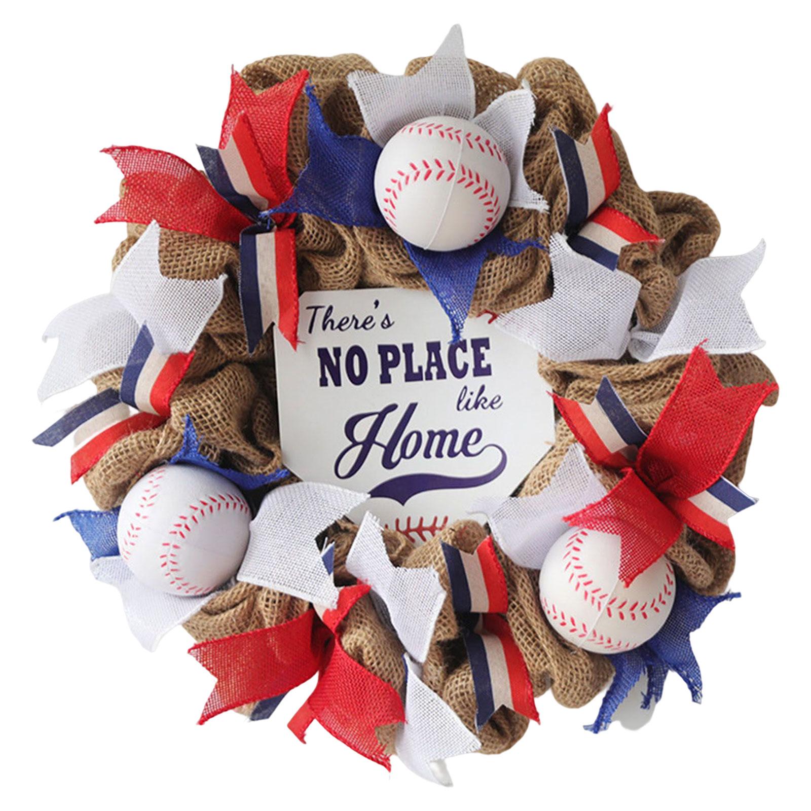 Magideal - De Béisbol Letrero Decorativo Para 35 Cm Ejercicio Pared Puerta Delantera Inspiración De Béisbol Para , Rojo Azul