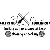 Rienda Libre Graphics - Frase Deco Weekend Forecast Knitting Fr-11129