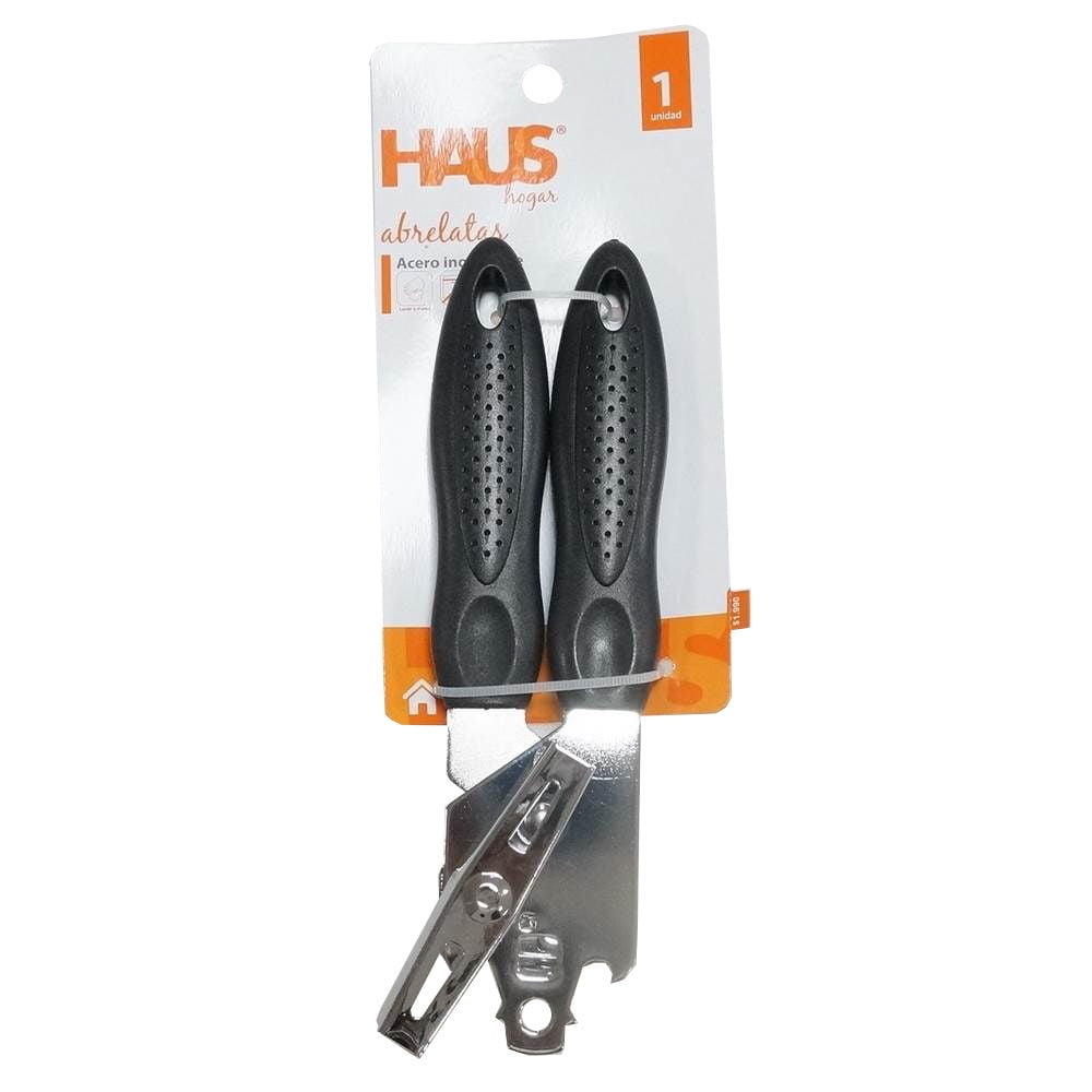 Haus - Abrelatas Acero Inoxidable Negro