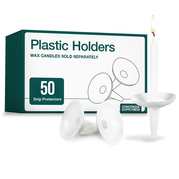 Soporte para velas Concordia Supply - Pack de 50 con protector contra goteo