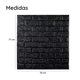 thumbnail image 3 of X10 Laminas Autoadhesivas Decomural 3d Ladrillo Pared 70x77 Negro, 3 of 11