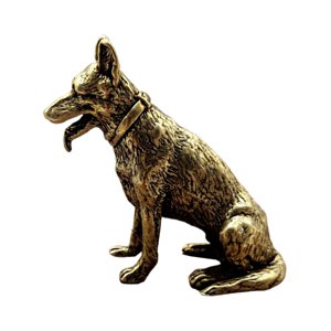 Magideal - Estatuilla De Latón De Perro Feng Shui Tés De Latón Estatuillas En Miniatura Para Mascotas Estatua Realista Colección De Esculturas Artesanía Estatua