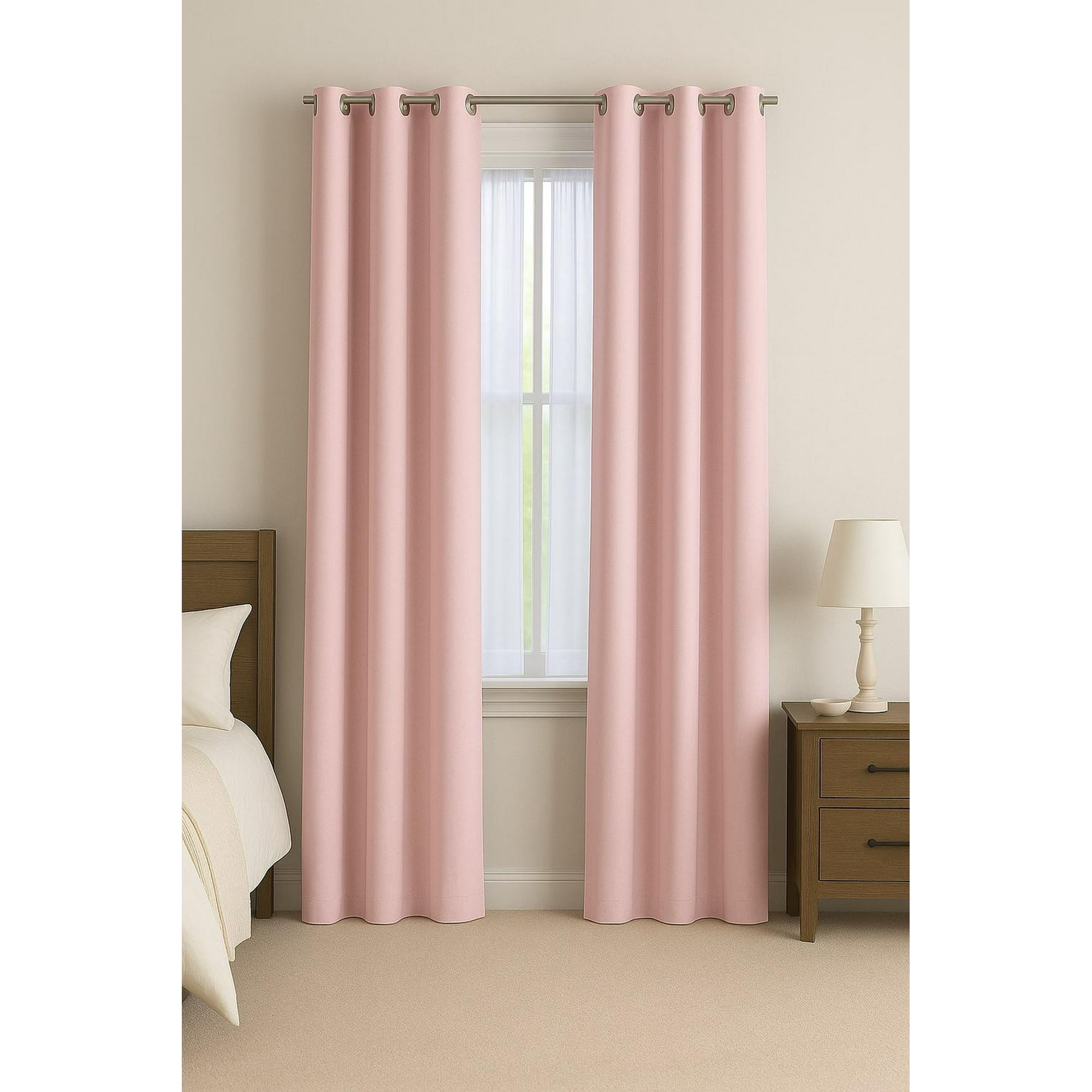 Clems - Pack 2 Cortina Tradicional 100% Blackout Rosa Rosa