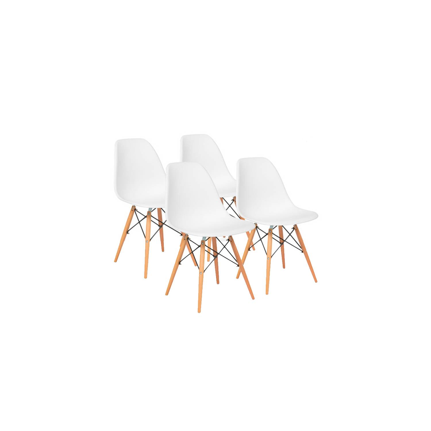 Topdeco - Set De 4 Sillas Eames Dsw - Blanco