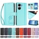 thumbnail image 4 of Funda Cartera Trébol para Xiaomi Poco X7 Pro con Ranuras Tarjetas y Carga Inalámbrica Verde menta, 4 of 6